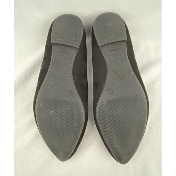 GAP Womens Mary Jane Flats Size 8 Black Faux Suede Pointed Toe Slip On Holiday - Picture 9 of 10